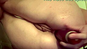 horny italian stepmom stretches gaping asshole with huge dildo slow