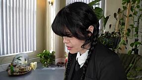 yhivi as wednesday addams bent over takes bbc monster cock doggystyle cowgirl cum on ass cosplay