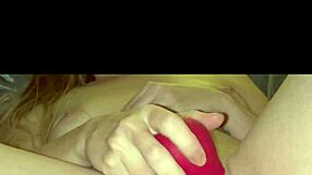 Cute blonde masturbates wet pussy with toy to close-up bath orgasm