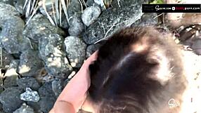 Kissa Sins Shows Off New Boobs Sucking Johnny's Huge Cock Outdoors