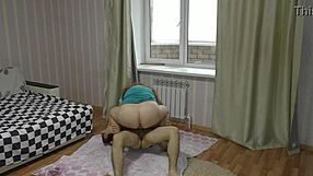 Busty Milf Moans as Stepson Pounds Her Natural Tits and Wet Pussy Hard