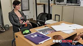 BBW teen in uniform begs director to smash her fat pussy in cfnm casting