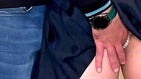 a hot milf stranger fingers her dripping wet pussy right on the crowded subway