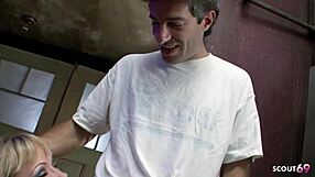 slim blonde nympho seduces stranger for rough roleplay fuck