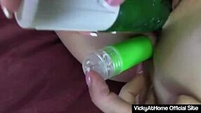 Vicky Vette Drills Big Pussy Lips Hairy Beaver and Tight Ass with Dildos