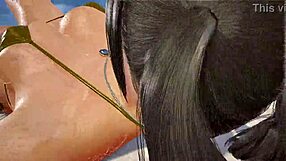 tk8 ryona xiaoyu writhes in gold bikini as old perv gropes her asian tits teasingly