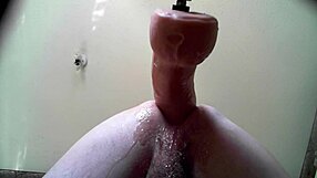 whoa foreverman cranks giant dildo anal machine 😱 non-stop pounding!