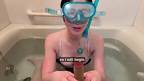 minami sally's big natural tits in underwater snorkel contest