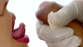 japanese slut gives close-up pov blowjob swallows every cum drop