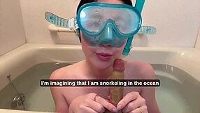 minami sally's big natural tits in underwater snorkel contest