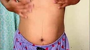 Watch me milk boobs onto glass dildo in pussy