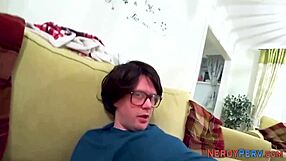 busty british babe tricked into first-time cock sucking and handjob in hd