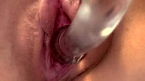 wet shaved teen lenushka doll fucks glass dildo up close - can you handle it?