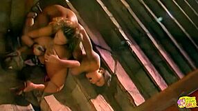 passionate blonde brunette lesbians kiss lick then strap on ass fuck retro style