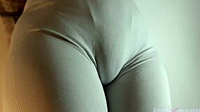 trying these new leggings like a youtuber but i couldn't resist flashing my hairy latina pussy