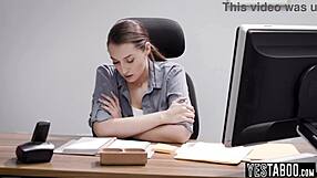 Latina milf secretary bends for boss big cock doggystyle after spying on his wife