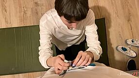 cutest teen alisa in lingerie blows boyfriend dorian's monster cock perfectly