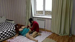 Busty Milf Moans as Stepson Pounds Her Natural Tits and Wet Pussy Hard