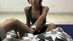 stepsis slut chokes on my cock with horny face while cheating hard