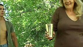 chubby mature blonde milf rides young cock cowgirl then takes facial cumshot deep