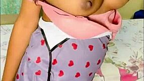 Watch me milk boobs onto glass dildo in pussy