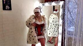 oh wow this charming mature santa milf with big tits squirts orgasm around heart anal plug so juicy