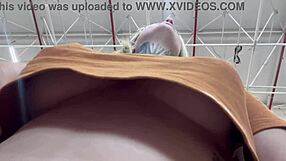 hidden phone captures busty amateur rubbing wet pussy and tits in supermarket