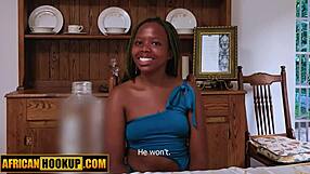 Can petite ebony teen's tight pussy handle this big cock stretch in hookup?