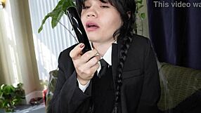 yhivi as wednesday addams bent over takes bbc monster cock doggystyle cowgirl cum on ass cosplay