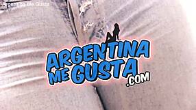 Skinny Latina Prostitute's Perky Puffy Nipples Peek In Tight Jeans Thong