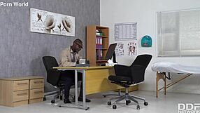 Milf Patient in Bra and Heels Blows Big Tits Doctor Hard