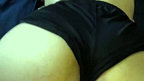 My 18yo perfect white ass pounded hard without pulling down shorts