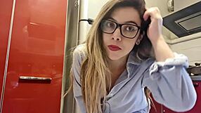 Hot Babe Cleans Stove Super Horny!