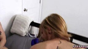 Blonde Russian Teen Squirts Wild While Cute Young Pal Orgasms in Taboo Threesome!