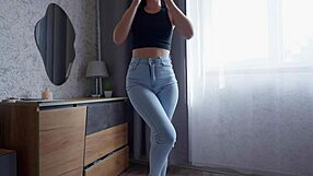 crying latina teen neighbor wets jeans panties in desperate real pee accident