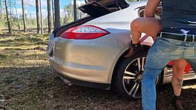 CAUGHT! Big Tits Milf DOGGY Fucked by Monster Cock in Forest!