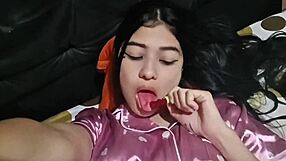 the hot latina stirs awake fingering her wet pussy solo homemade