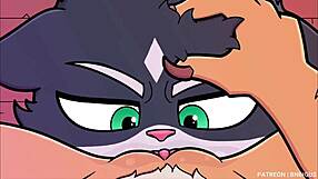 Cat mayhem licks pussy in intense cunilingus action