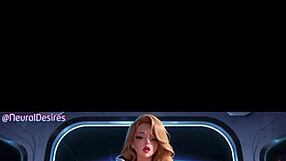 3d ai blonde rides cock cowgirl style with big firm tits and hard erect nipples bouncing in pov