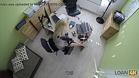 Loan4k blonde teen fucked hard in office for cash payout