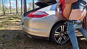 CAUGHT! Big Tits Milf DOGGY Fucked by Monster Cock in Forest!