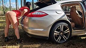 CAUGHT! Big Tits Milf DOGGY Fucked by Monster Cock in Forest!