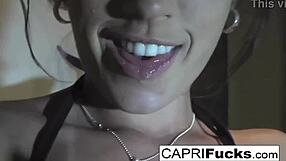 capri cavanni fingers her dripping wet pussy while squeezing amazing big tits