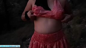 horny latina woods girl pisses then sloppy deepthroats pov