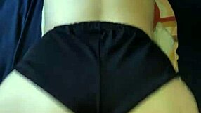 My 18yo perfect white ass pounded hard without pulling down shorts