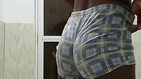 Horny Bottom Jerks Monster Cock In Steamy Shower