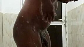 Horny Bottom Jerks Monster Cock In Steamy Shower