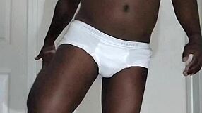 First Time Spreading Ass in White Underwear Masturbation