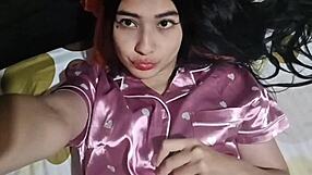 the hot latina stirs awake fingering her wet pussy solo homemade