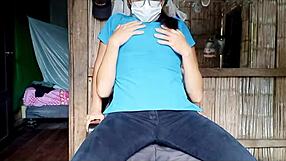 Nurse from hospital screams on my couch as i fuck her pussy hard